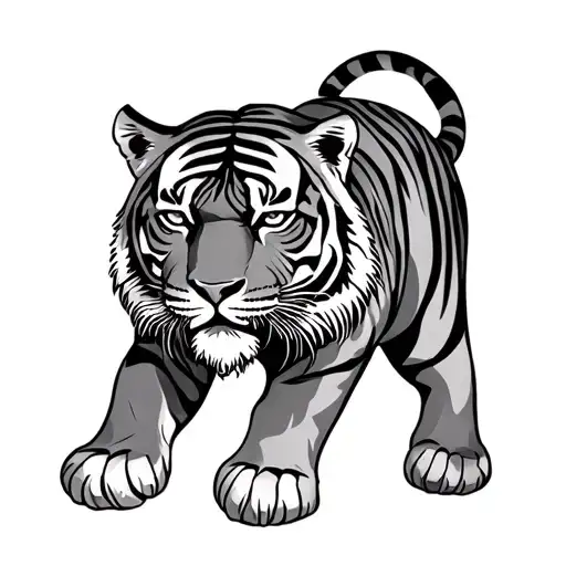 Tiger full body tattoo design idea