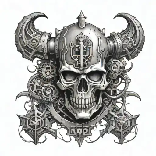 Shoulder Tattoo Adeptus Mechanicus Logo from Warhammer 40K tattoo design idea