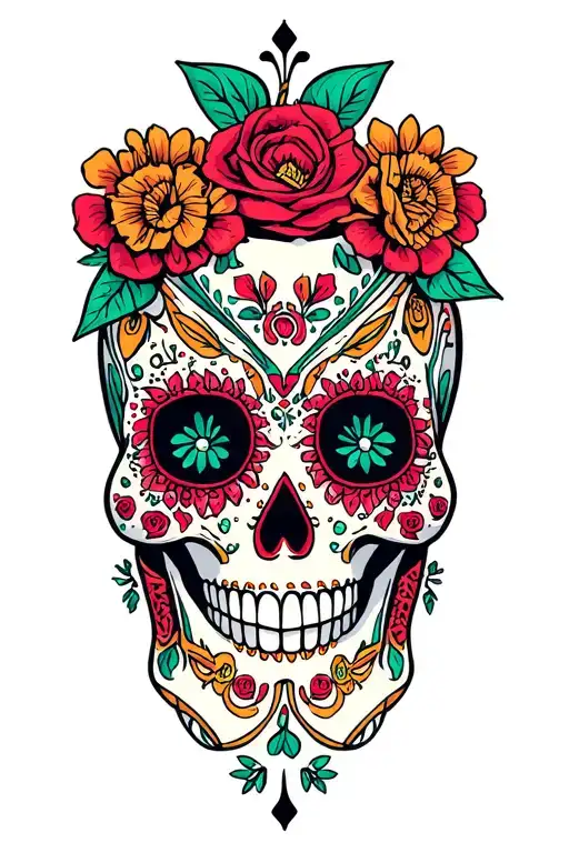 proud to be Mexican sugar skull surrounded tattoo design idea