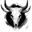 realistic longhorn skull tattoo design idea
