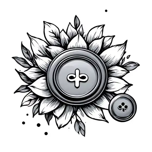 buttons tattoo design idea