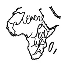Map of Africa outline with Kenya cursive across middle tattoo design idea