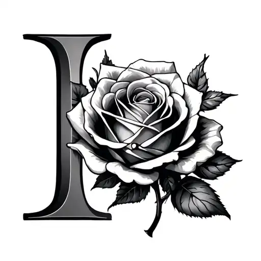 Amaris with the letter I as a rose  tattoo design idea
