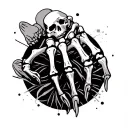 skeleton hand tat tattoo design idea