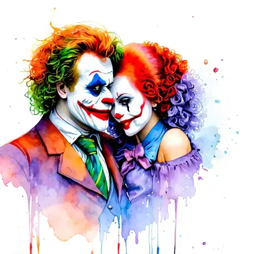 joker and penny wise the clown tattoo design idea
