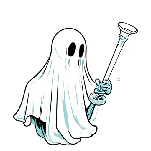 ghost with bong tattoo design idea
