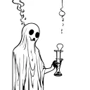 ghost with bong tattoo design idea