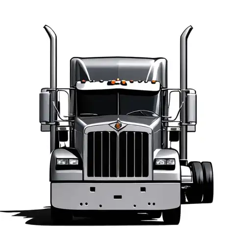 18 wheeler semi truck tattoo design idea