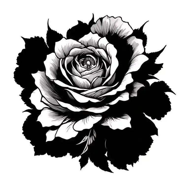 black ink only, lines only, easy-ish to draw, but complicated looking tattoo design idea