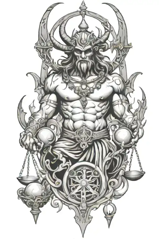 libra demon tattoo design idea