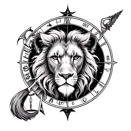 Leo libra and Sagittarius tattoo design idea