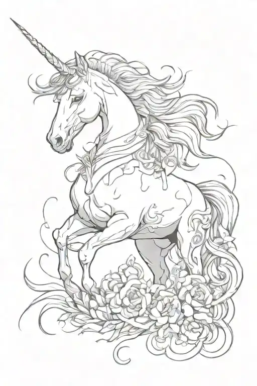 deadly unicorn tattoo design idea