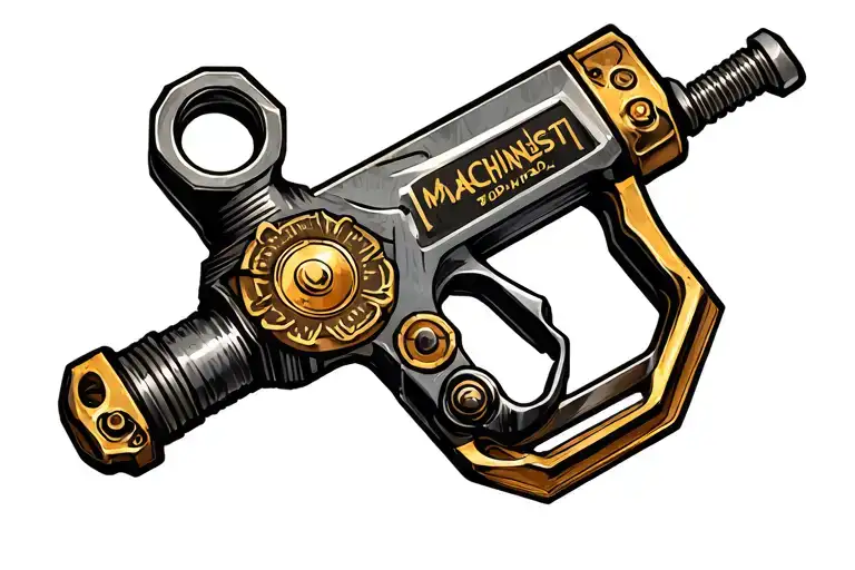 machinist tool with subtle tattoo design idea