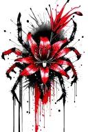 spider lily with dagger piercing tattoo design idea