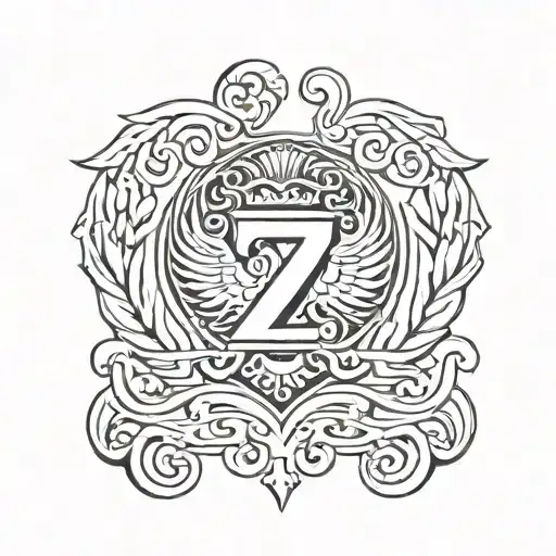 Albanian logo and a Z written on it tattoo design idea