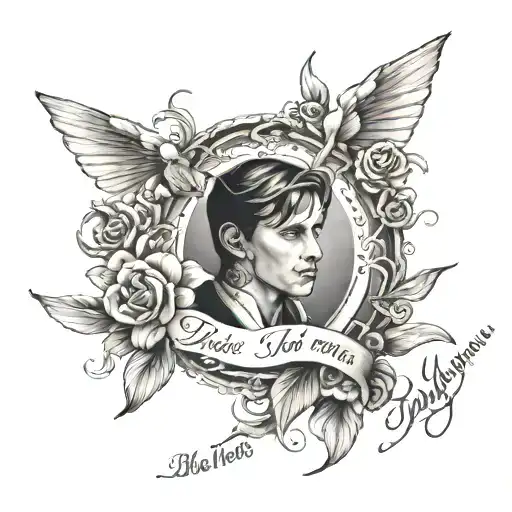 rip brother that love forever young tattoo design idea