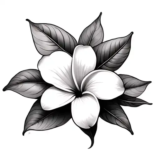 Laos plumeria flower tattoo design idea