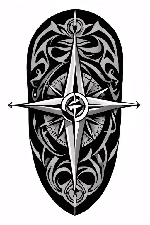 maori compass design tattoo design idea