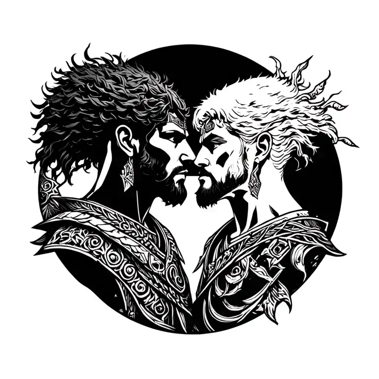 4 warriors Brother love forever tattoo design idea