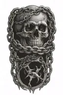 PTSD using symbolic imagery like broken chains tattoo design idea