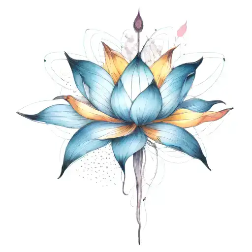 dark deep intergalactic blooming lotus flower tattoo design idea