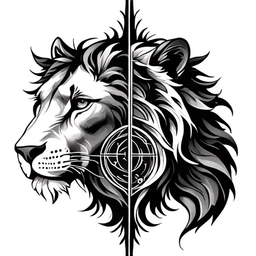 symmetrical design that combines the Leo and Virgo sigils  tattoo design idea