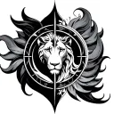 symmetrical design that combines the Leo and Virgo sigils  tattoo design idea