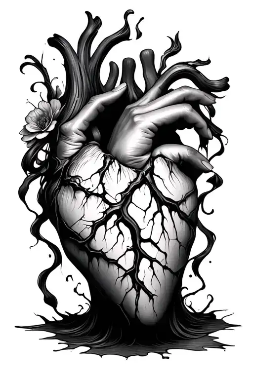 Pain heartache struggling broken tattoo design idea