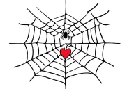 Web and Spider and Heart tattoo design idea