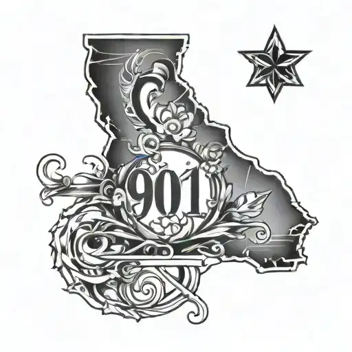 901 area code tattoo design idea