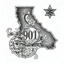 901 area code tattoo design idea