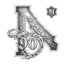 901 area code tattoo design idea