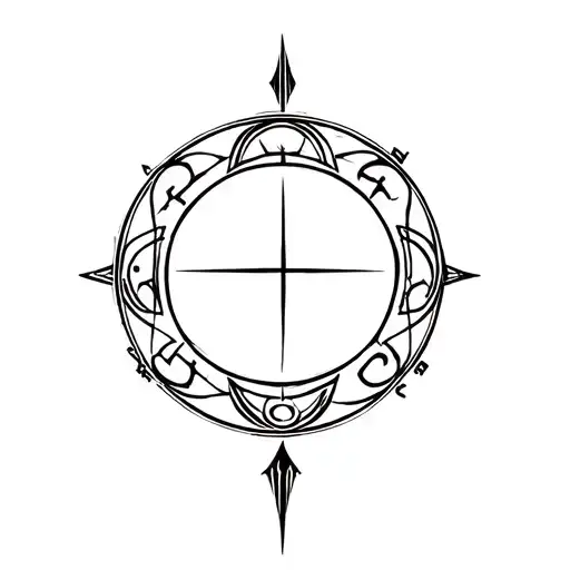 Enki god symbol in alchemy transmutation circle tattoo design idea