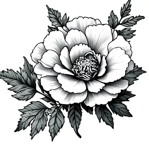 Carnation And Larkspur tattoo design idea