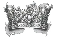 fineline tiara tattoo design idea