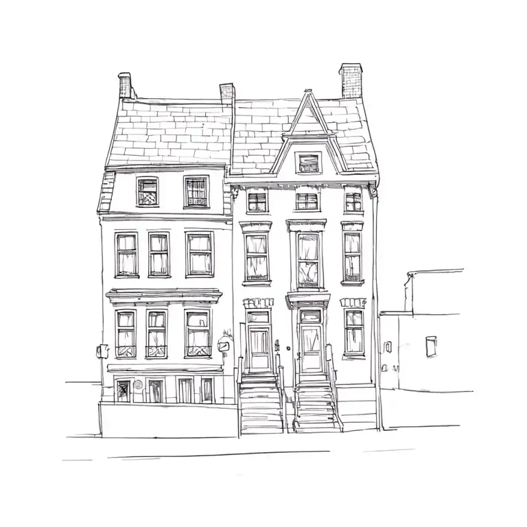 Polish houses tattoo design idea