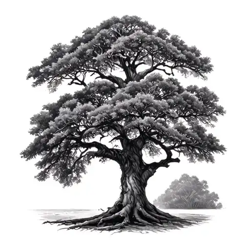 Live Oak Tree tattoo design idea