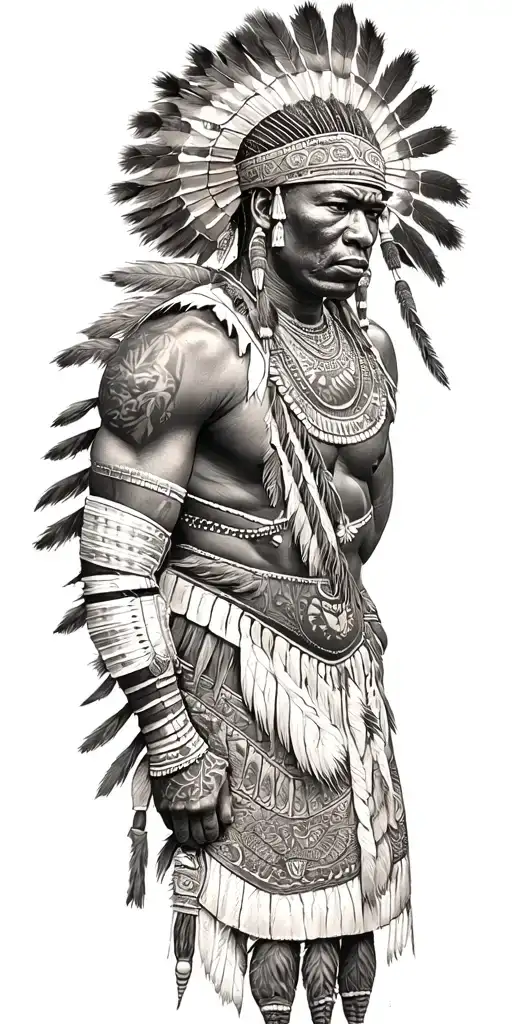 African Zulu Warrior Protector tattoo design idea