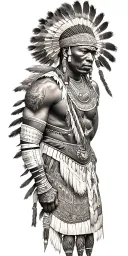 African Zulu Warrior Protector tattoo design idea