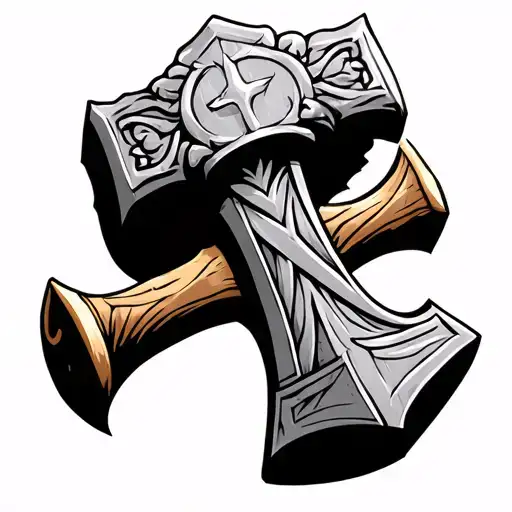 thor hammer traditional style tattoo tattoo design idea