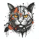 Ghost Cat pumpkin tattoo design idea