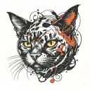 Ghost Cat pumpkin tattoo design idea
