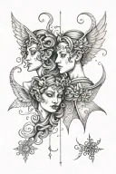 Gemini half angel half devil tattoo design idea
