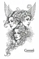Gemini half angel half devil tattoo design idea