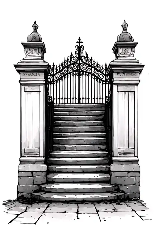 shankly gates open with stairs tattoo design idea