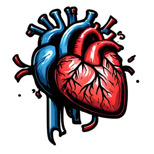 survived being dead heart attack tattoo design idea