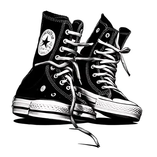 chuck taylor shoes made up of keyboard keys tattoo design idea