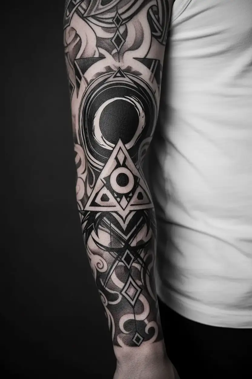 Enso Circle and Valknut tattoo design tattoo design idea