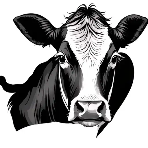 cow with thick eyebrows  tattoo design idea