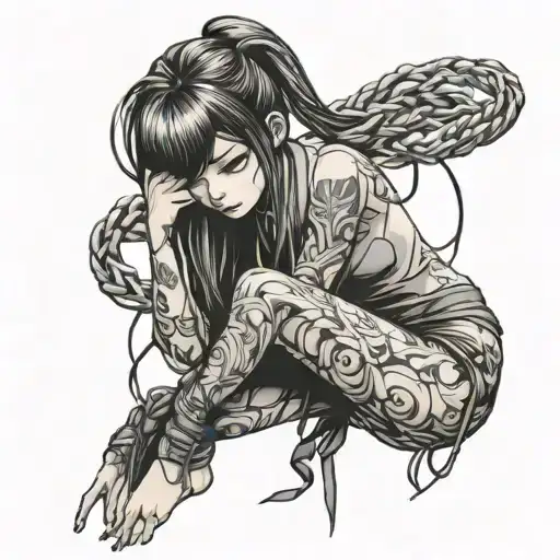 hentai girl tied up tattoo design idea